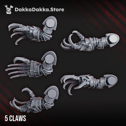 Dark Space Knights Nocturnal Claws Set x5, Dark Space Knights resin conversion bits, 28mm heroic scale unpainted, view 2