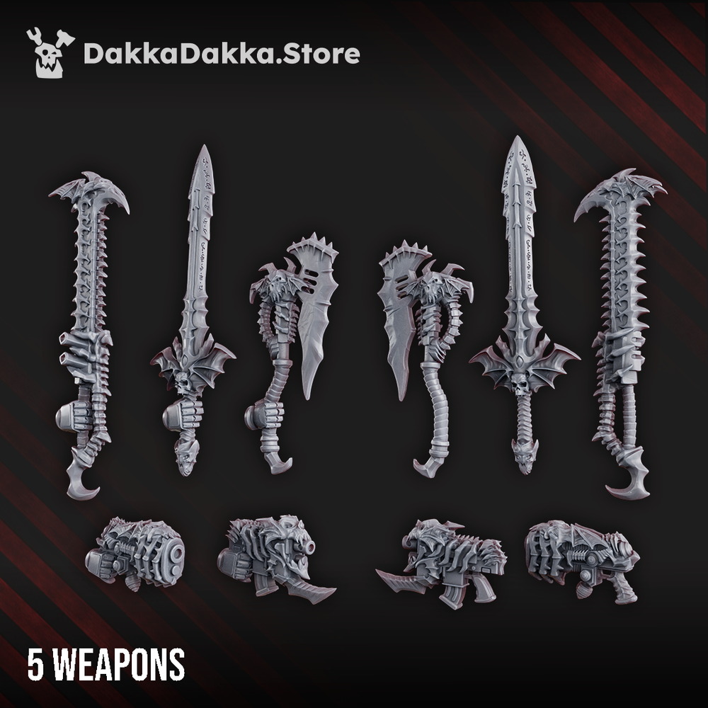 Dark Space Knights Nocturnal Commander Weapons Upgrade Set x5, Dark Space Knights resin conversion bits, 28mm heroic, view 2