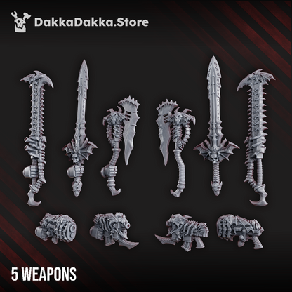 Dark Space Knights Nocturnal Commander Weapons Upgrade Set x5, Dark Space Knights resin conversion bits, 28mm heroic, view 2