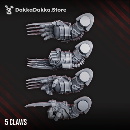 Dark Space Knights Nocturnal Lightning Claws Set x5, Dark Space Knights resin conversion bits, 28mm heroic scale, view 3