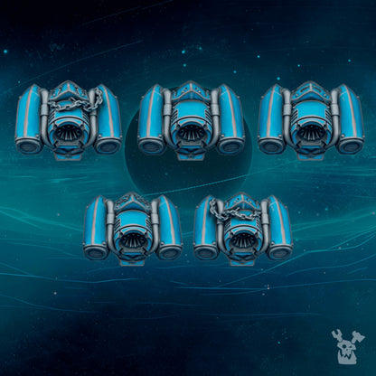 Dark Space Knights Scylla Jetpacks Set, Dark Space Knights resin conversion bits, 28mm heroic scale unpainted resin, view 2