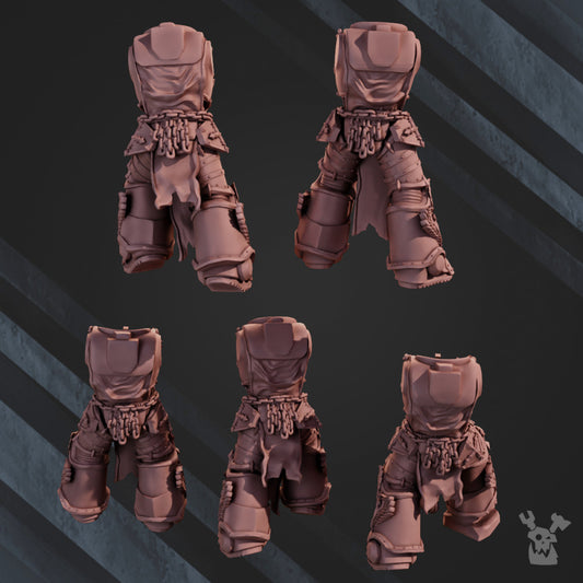 Hooded Knights Lions Body Set x5 (5 Units), Hooded Knights resin conversion bits, 28mm heroic scale unpainted resin, view 2