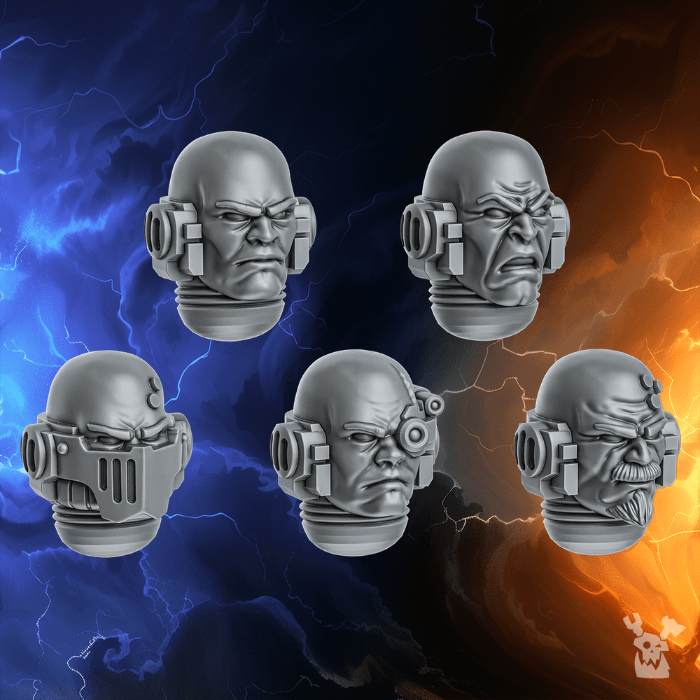 Hooded Knights Open Heads (Millennium Wars), Hooded Knights resin conversion bits, 28mm heroic scale unpainted resin