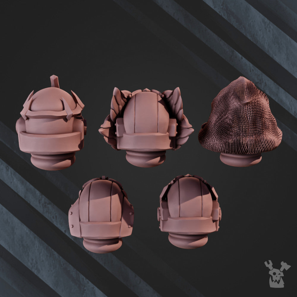Hooded Knights Space Crusaders Winged Lions Head Bits Set x5 (5 Units), Hooded Knights resin conversion bits, 28mm, view 3