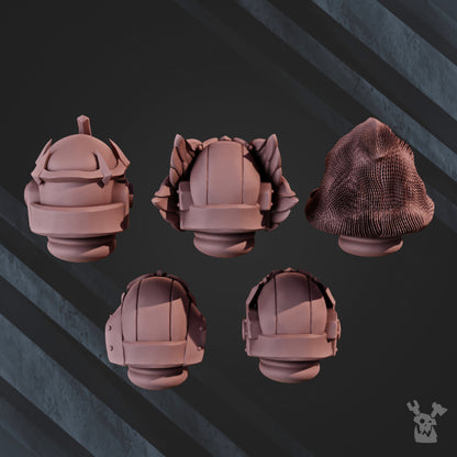 Hooded Knights Space Crusaders Winged Lions Head Bits Set x5 (5 Units), Hooded Knights resin conversion bits, 28mm, view 3