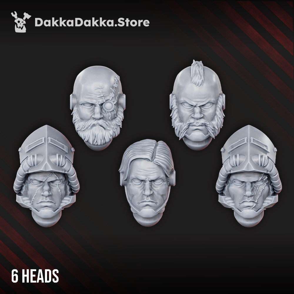 Imperial Army Alternative Heads for Dawnguards, Imperial Army resin conversion bits, 28mm heroic scale unpainted resin