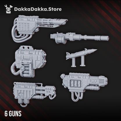 Imperial Army Armored Stompermech Guns, Imperial Army resin conversion bits, 28mm heroic scale unpainted resin