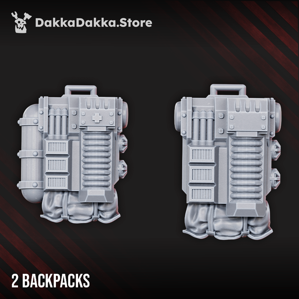 Imperial Army Backpacks for Dawnguard Veterans, Imperial Army resin conversion bits, 28mm heroic scale unpainted resin