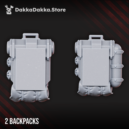 Imperial Army Backpacks for Dawnguard Veterans, Imperial Army resin conversion bits, 28mm heroic scale unpainted, view 2