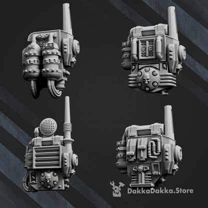 Imperial Army Guard Backpack Bits x4 (4 Units), Imperial Army resin conversion bits, 28mm heroic scale unpainted resin