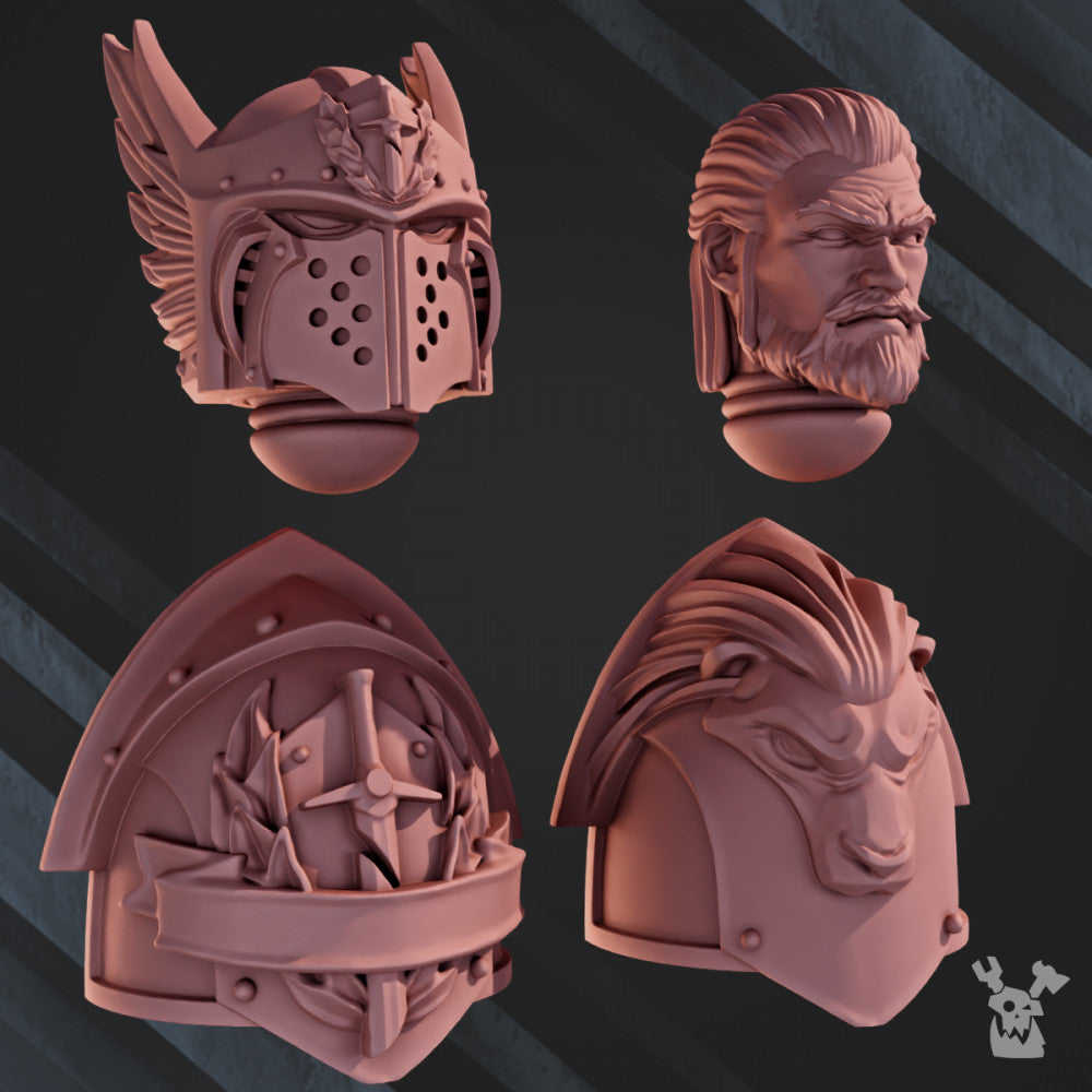 Space Knights Angel of Honor Bits Set, Space Knights resin conversion bits, 28mm heroic scale unpainted resin, view 2