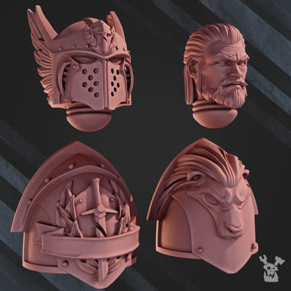 Space Knights Angel of Honor Bits Set, Space Knights resin conversion bits, 28mm heroic scale unpainted resin, view 2