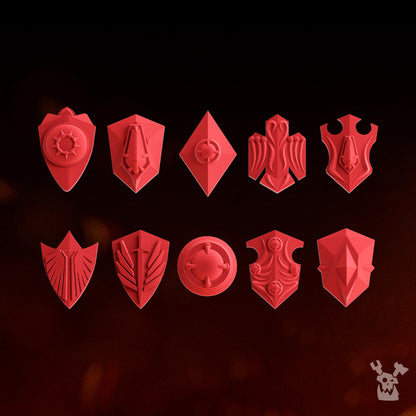 Space Knights Celestial Blades Shoulder Guards Set x10 (10 Units), Space Knights resin conversion bits, 28mm heroic scale
