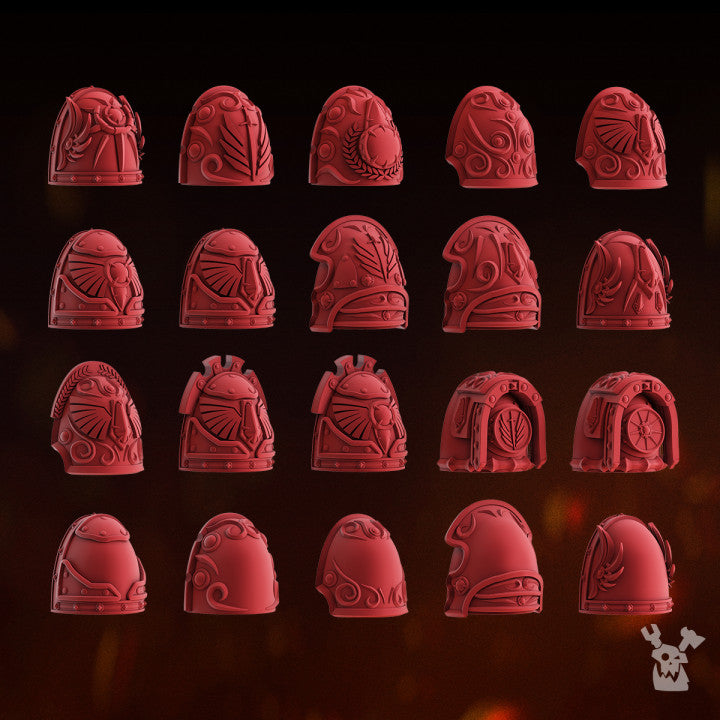 Space Knights Celestial Blades Shoulder Guards Set x10 (10 Units), Space Knights resin conversion bits, 28mm heroic, view 3