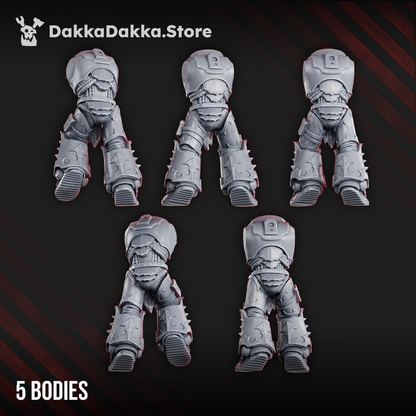 Space Knights Hunters Body Set x5 (5 Units), Space Knights resin conversion bits, 28mm heroic scale unpainted resin, view 2