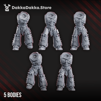 Space Knights Hunters Body Set x5 (5 Units), Space Knights resin conversion bits, 28mm heroic scale unpainted resin, view 3