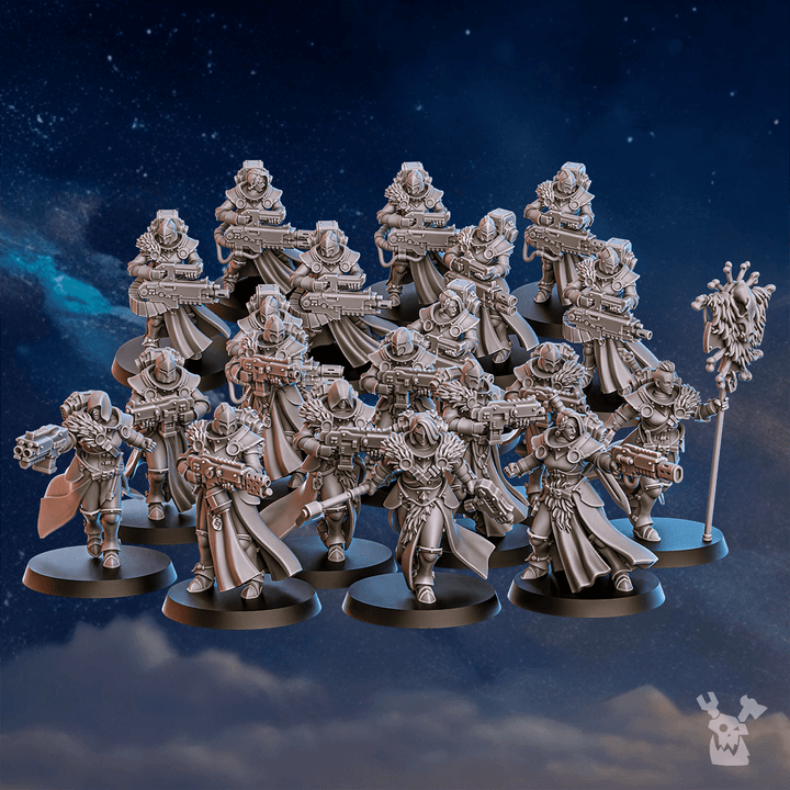 Wolf Knights White Fangs Hunters & Valkyries Heads Set x12, Wolf Knights resin conversion bits, 28mm heroic scale, view 2