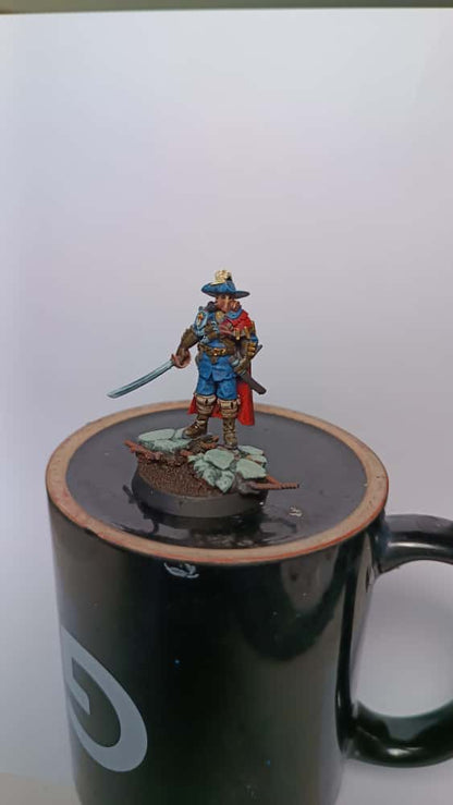 Musketeer, resin miniature, 28mm heroic scale unpainted resin, view 3