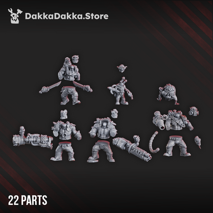 Orks Blak Orks Mob (Part 2), Orks proxy miniature, 28mm heroic scale unpainted resin