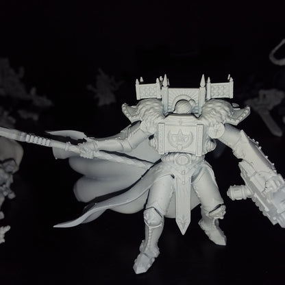 Battle Sisters Red Sister Champion Warrior, Battle Sisters proxy miniature, 28mm heroic scale unpainted resin, view 2