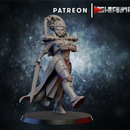 Battle Sisters Red Sister Coffin, Battle Sisters proxy miniature, 28mm heroic scale unpainted resin, view 4