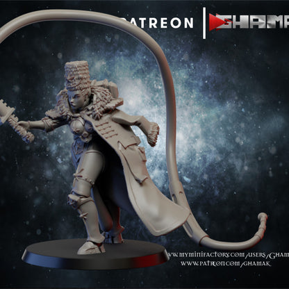 Battle Sisters Red Sister Penitent, Battle Sisters proxy miniature, 28mm heroic scale unpainted resin, view 4