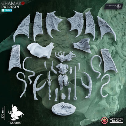 Hellspawn Daemon of Corruption, Hellspawn proxy miniature, 28mm heroic scale unpainted resin, view 2