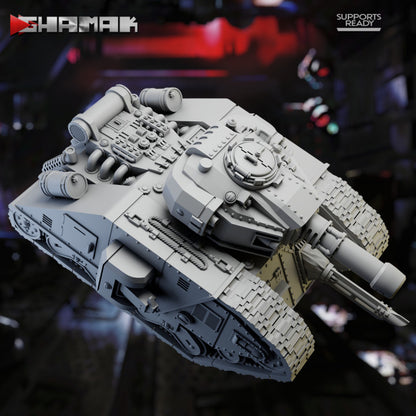 Imperial Army Iron Curtain Battle Tank, Imperial Army proxy miniature, 28mm heroic scale unpainted resin, view 2