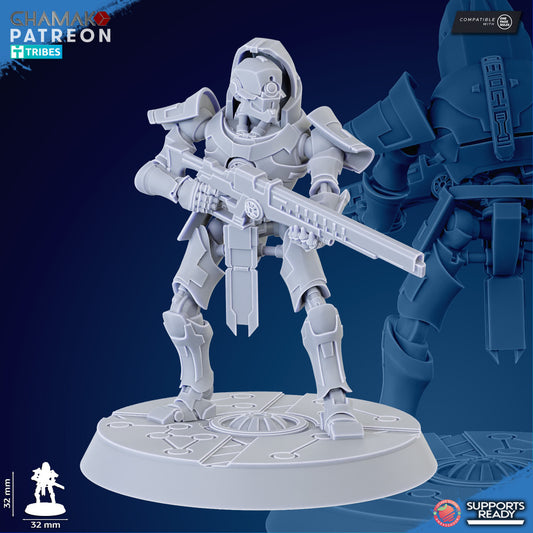 Necro Snipers (10 Units), Necro proxy miniature, 28mm heroic scale unpainted resin, view 2