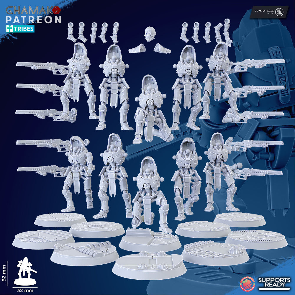 Necro Snipers (10 Units), Necro proxy miniature, 28mm heroic scale unpainted resin, view 4
