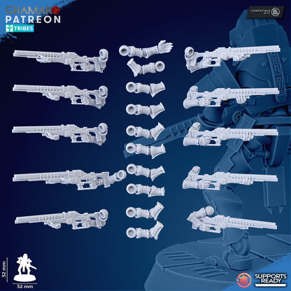Necro Snipers (10 Units), Necro proxy miniature, 28mm heroic scale unpainted resin, view 5