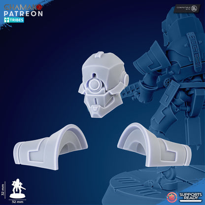 Necro Snipers (10 Units), Necro proxy miniature, 28mm heroic scale unpainted resin, view 7