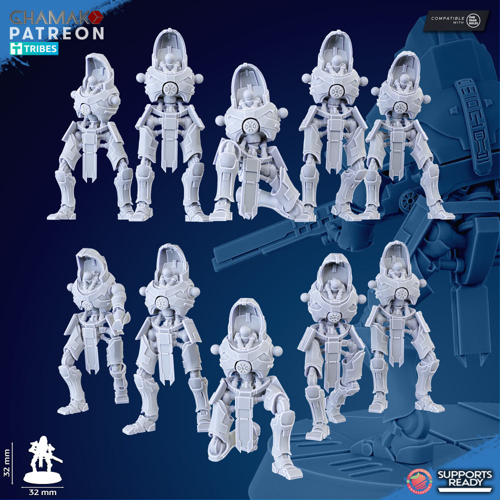 Necro Snipers (10 Units), Necro proxy miniature, 28mm heroic scale unpainted resin, view 8