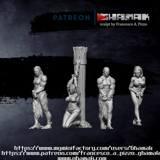 Slave, resin miniature, 28mm heroic scale unpainted resin, view 3