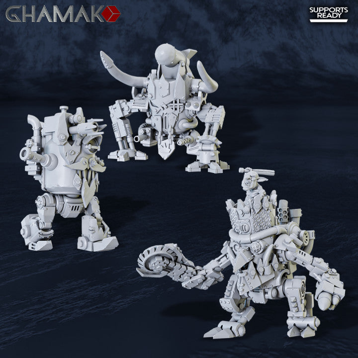 Orks Killer Cans Squad, Orks proxy miniature, 28mm heroic scale unpainted resin, view 3