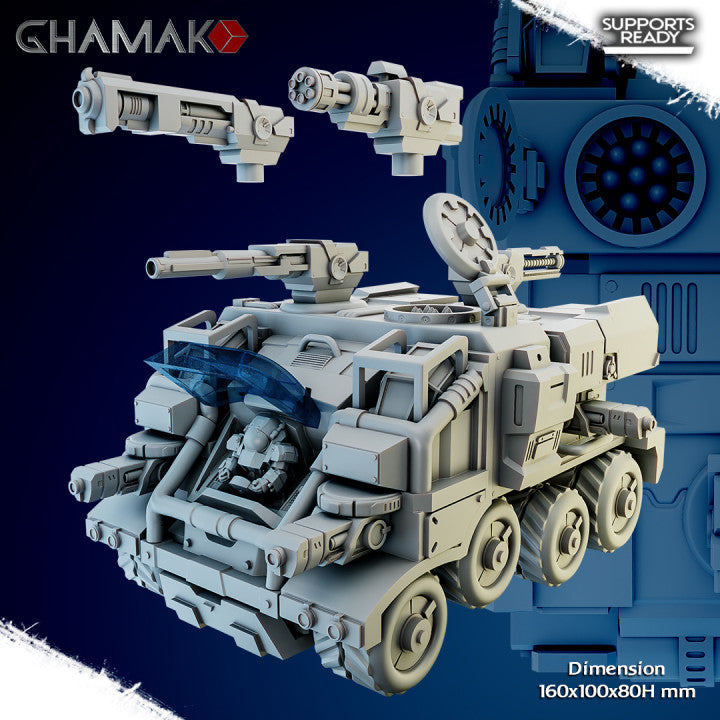Space Dwarf Testudo Land Bastion, Space Dwarf proxy miniature, 28mm heroic scale unpainted resin