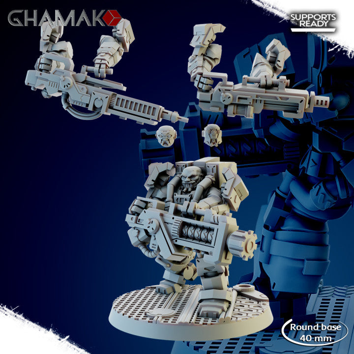 Space Dwarf Thunderlords Exo-Frames (3 Units), Space Dwarf proxy miniature, 28mm heroic scale unpainted resin, view 2