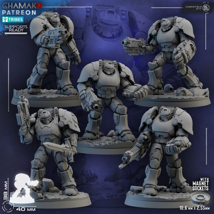 Space Knights Ironclad Knights Peacebringers (5 Units), Space Knights proxy miniature, 28mm heroic scale unpainted resin