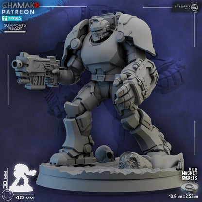 Space Knights Ironclad Knights Peacebringers (5 Units), Space Knights proxy miniature, 28mm heroic scale unpainted, view 6