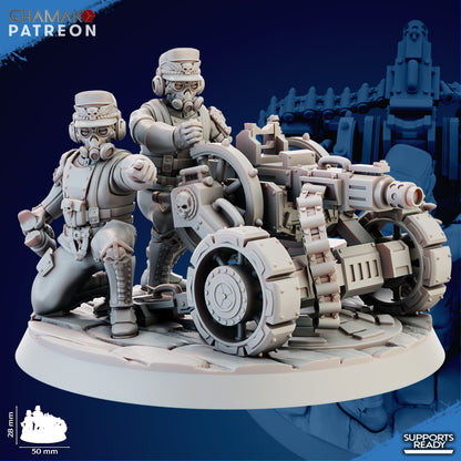 Trench Warfare Trenchers Heavy Weapons (15 Units), Trench Warfare proxy miniature, 28mm heroic scale unpainted resin, view 5