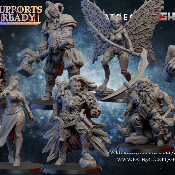 Alazis Alazema Warband, resin miniature, 28mm heroic scale unpainted resin