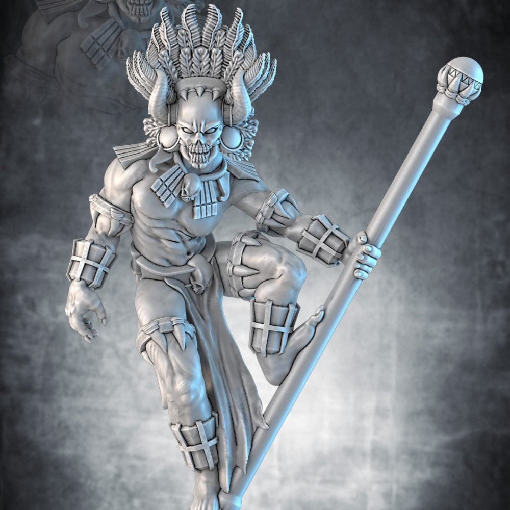 Aztec God, resin miniature, 28mm heroic scale unpainted resin
