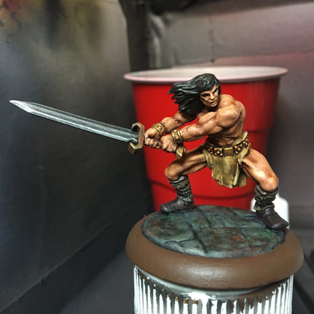 Barbarian, resin miniature, 28mm heroic scale unpainted resin, view 3