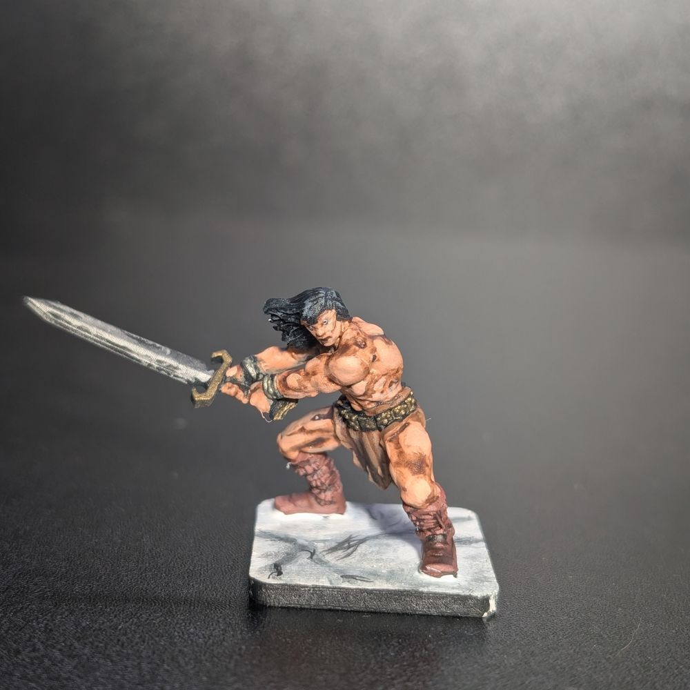 Barbarian, resin miniature, 28mm heroic scale unpainted resin, view 5
