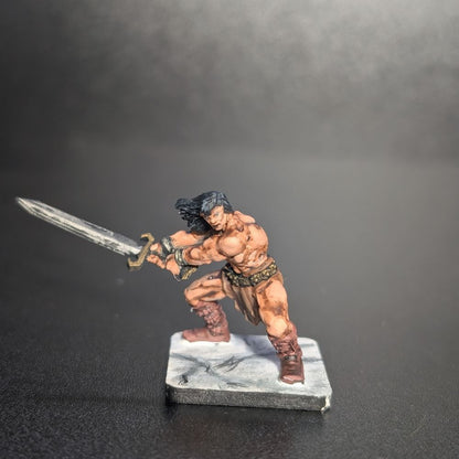 Barbarian, resin miniature, 28mm heroic scale unpainted resin, view 5