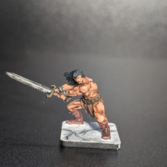 Barbarian, resin miniature, 28mm heroic scale unpainted resin, view 5