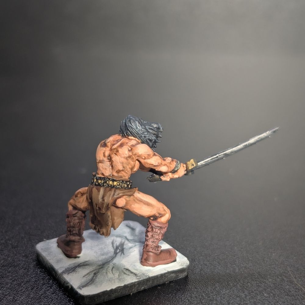 Barbarian, resin miniature, 28mm heroic scale unpainted resin, view 6