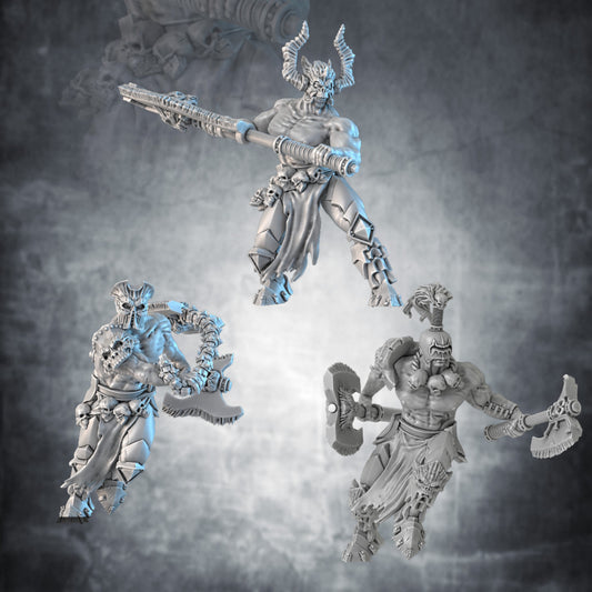 Berserk Guards (3 Units), resin miniature, 28mm heroic scale unpainted resin, view 3