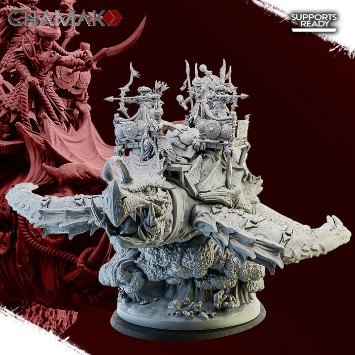 Abyssal Elves Gamera, resin miniature, 28mm heroic scale unpainted resin