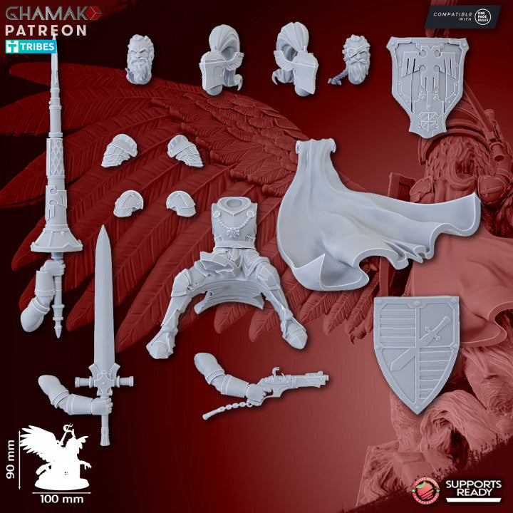 Duke on Gryphon, resin miniature, 28mm heroic scale unpainted resin, view 5